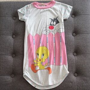 Warner Bros. Tweety and Sylvester Kids Nightgown - Pink and White